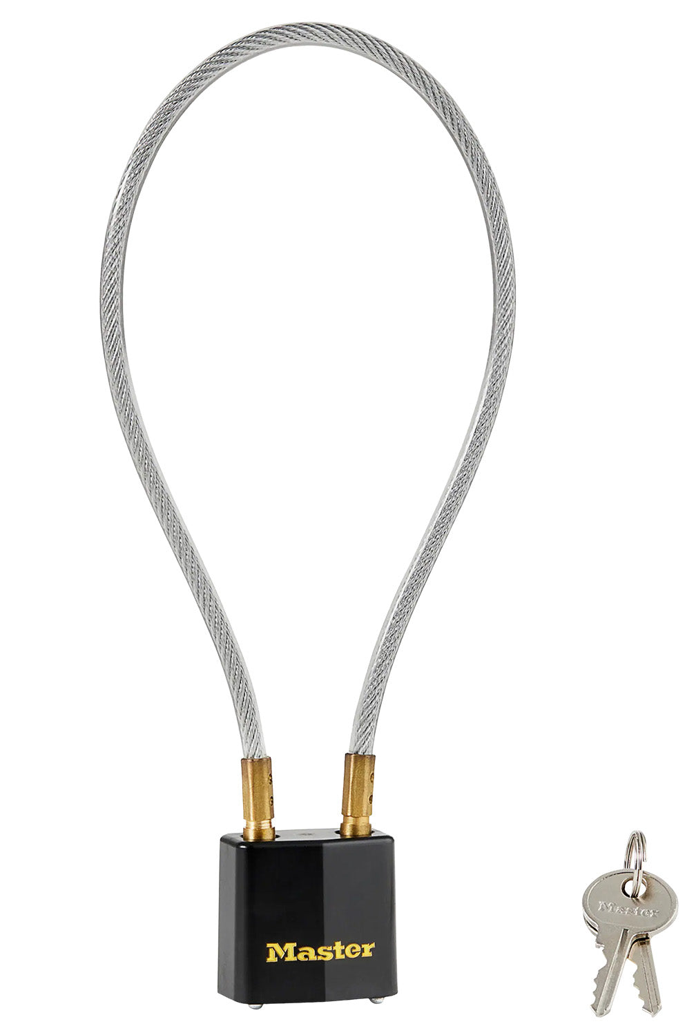 Master Lock 99DSPT Braided Steel Cable Gun Lock Keyed Black/Gold 14"