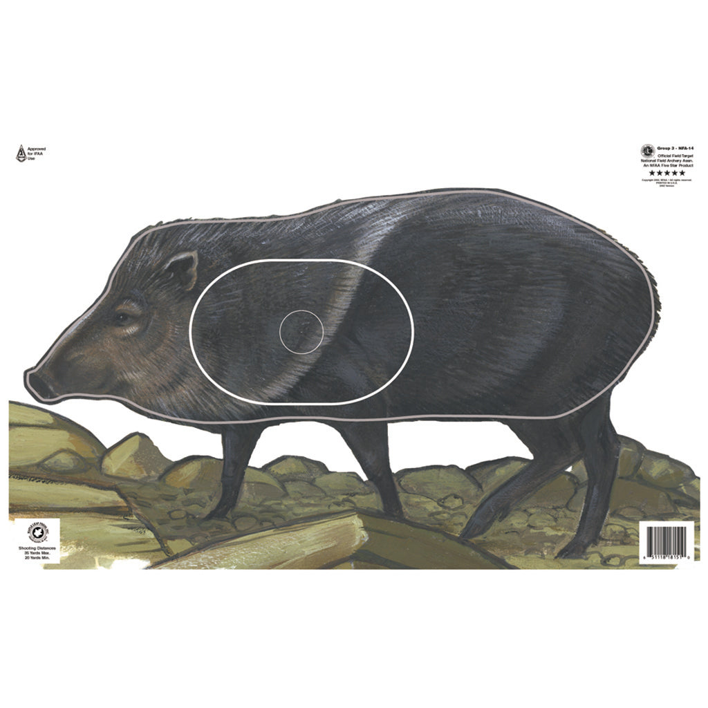 Maple Leaf NFAA Animal Target Face Group 3 Javelina 14.5x22.5in.