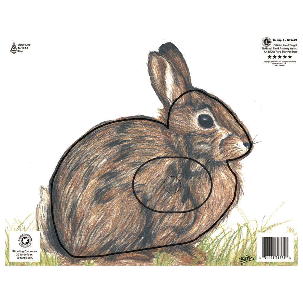 Maple Leaf NFAA Animal Faces Group 4 Rabbit Target Face