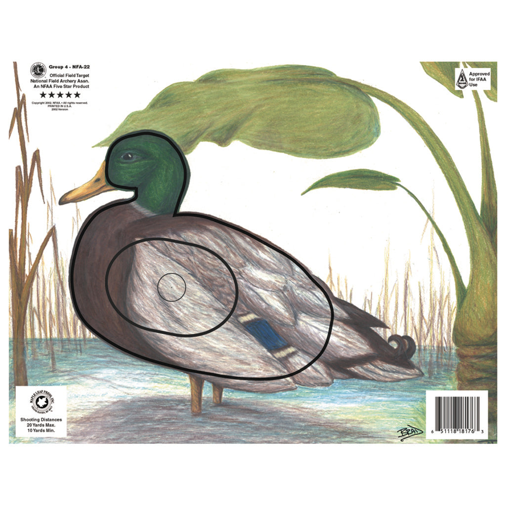 Maple Leaf NFAA Animal Faces Group 4 Duck Target Face