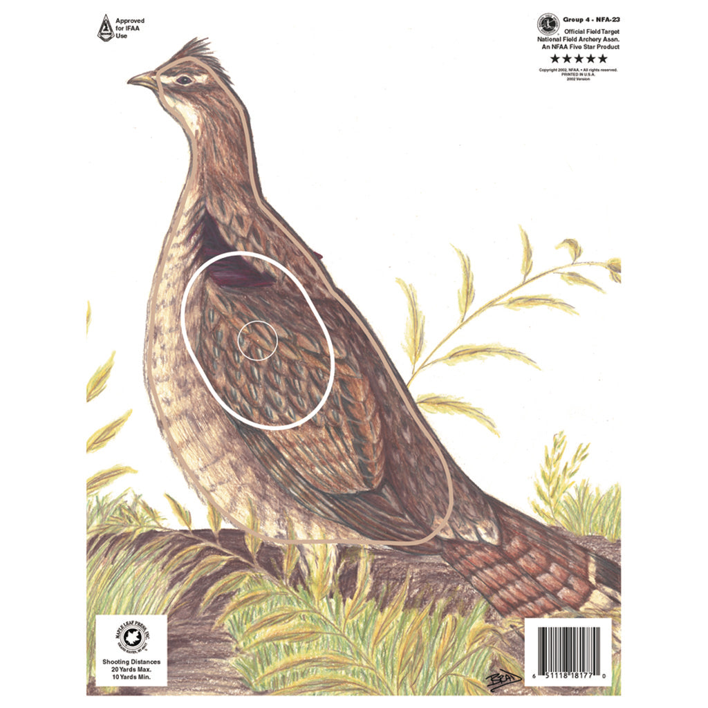 Maple Leaf NFAA Animal Faces Group 4 Grouse Target Face