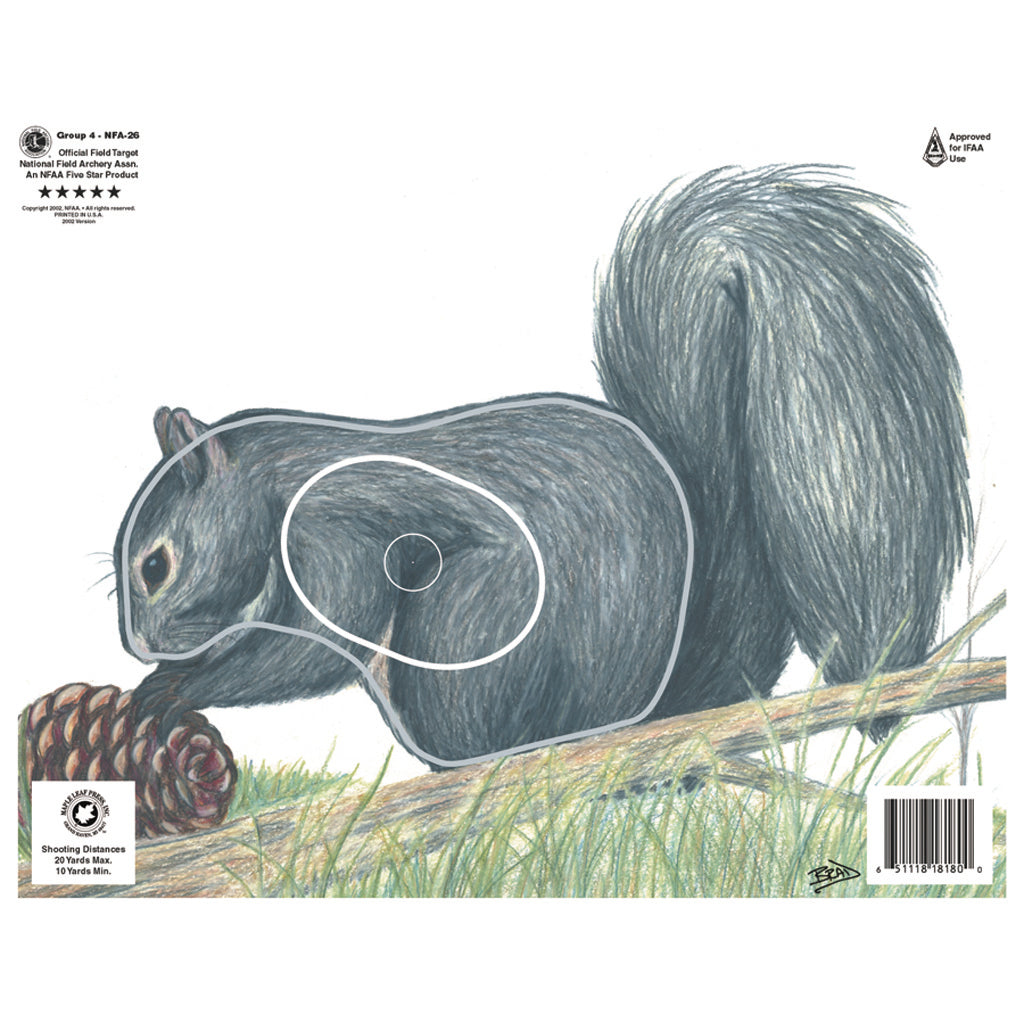 Maple Leaf NFAA Animal Faces Group 4 Squirrel Target Face