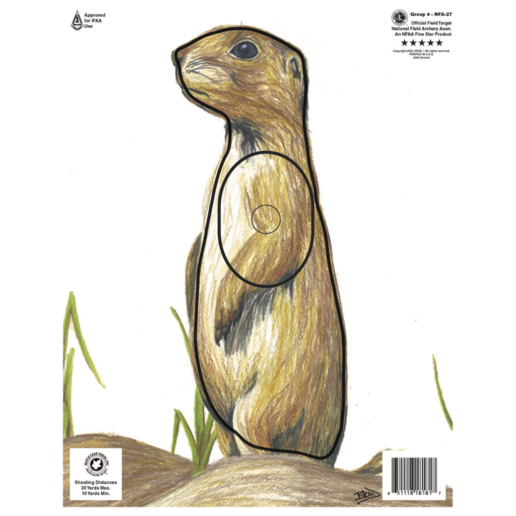 Maple Leaf NFAA Animal Faces Group 4 Prairie Dog Target Face