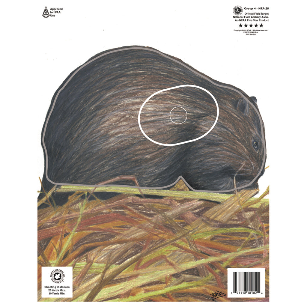 Maple Leaf NFAA Animal Faces Group 4 Muskrat Target Face
