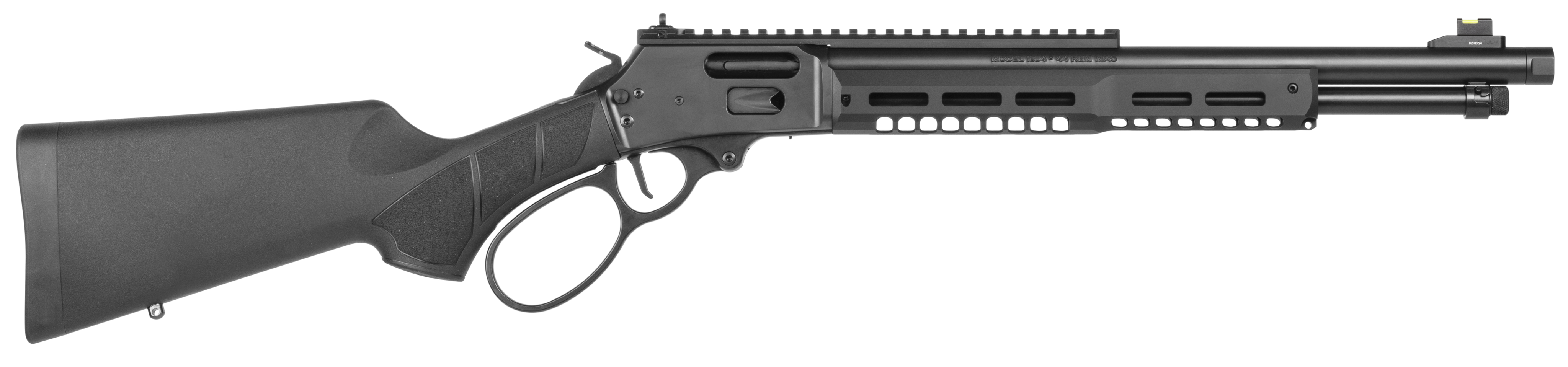 Smith & Wesson 14193 1854 Stealth Hunter 44 Rem Mag 8+1 16.30" Black Armornite Threaded Barrel, Black Anodized Aluminum Receiver w/Picatinny Rail, Fixed w/Textured Grip Panels Black Synthetic Stock