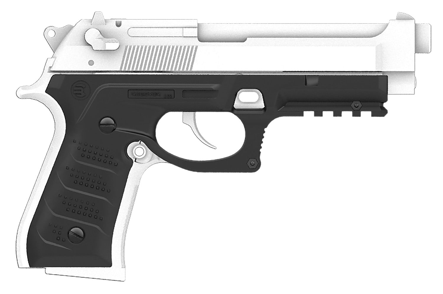 Recover Tactical BC201 Grip & Rail System Black Polymer Picatinny for Beretta 92/M9