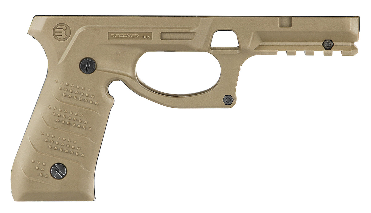 Recover Tactical BC2-02 Grip & Rail System Tan Polymer Picatinny for Beretta 92/M9