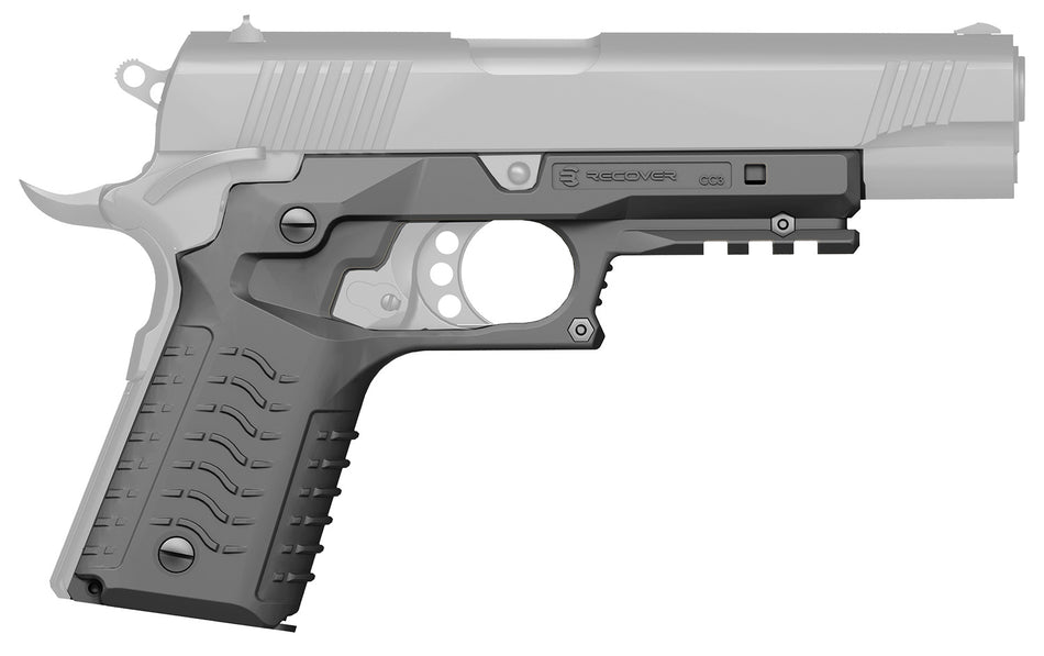 Recover Tactical CC3H04 Grip & Rail System Gray Polymer Picatinny for Standard 1911