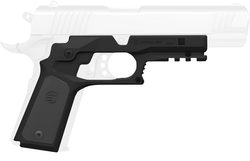 Recover Tactical CC3P0104 1911 Polymer Grip Frame Black with Interchangeable Black & Gray Panels