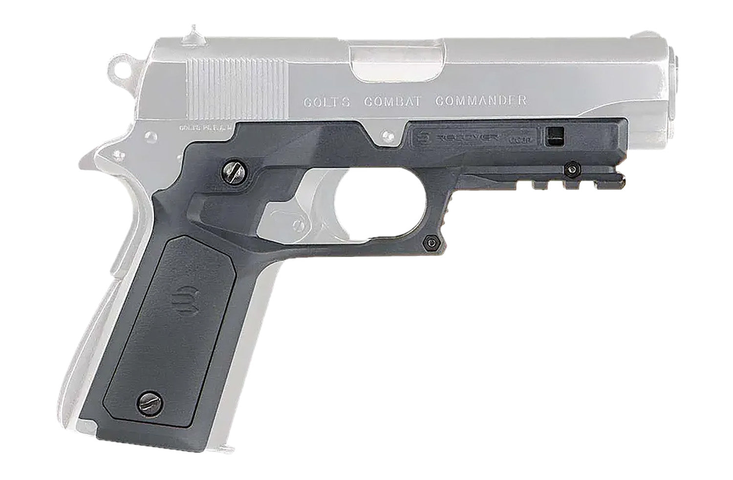 Recover Tactical CC3P0504 1911 Polymer Grip Frame Gray with Interchangeable Light & Dark Gray Panels