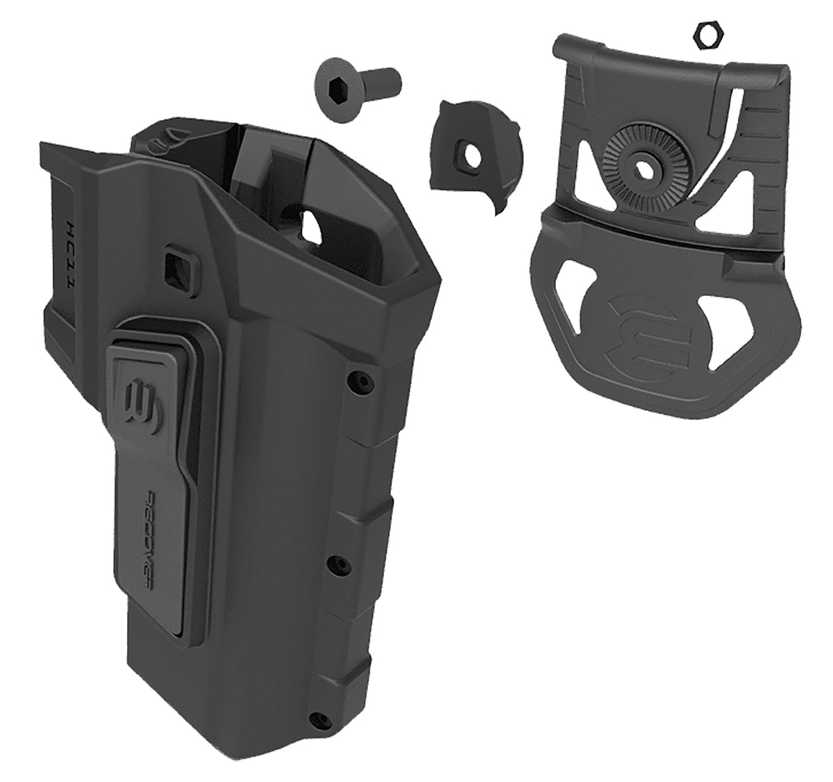 Recover Tactical HC11 OWB Holster Black Polymer Belt Mount Fits 1911 Right Hand