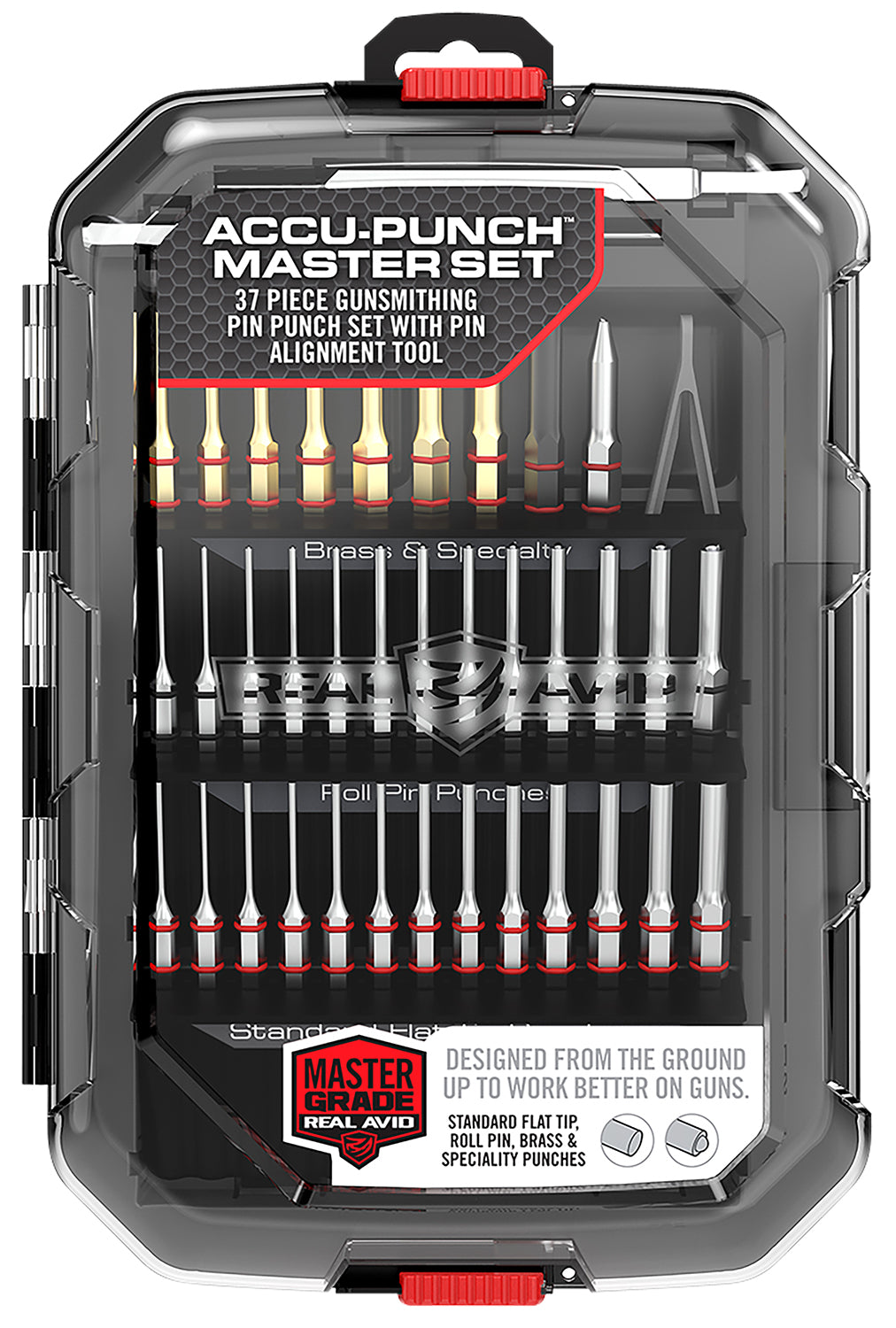 Real Avid Accu-Punch Master Gunsmithing Punch Set Black Universal Firearm 37 Pieces