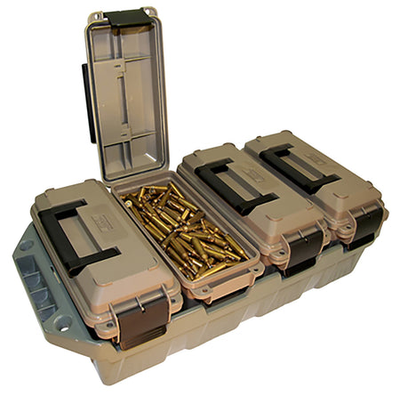MTM Case-Gard AC4C 4-Can Ammo Crate 30Cal Dark Earth/Army Green Polypropylene Stackable
