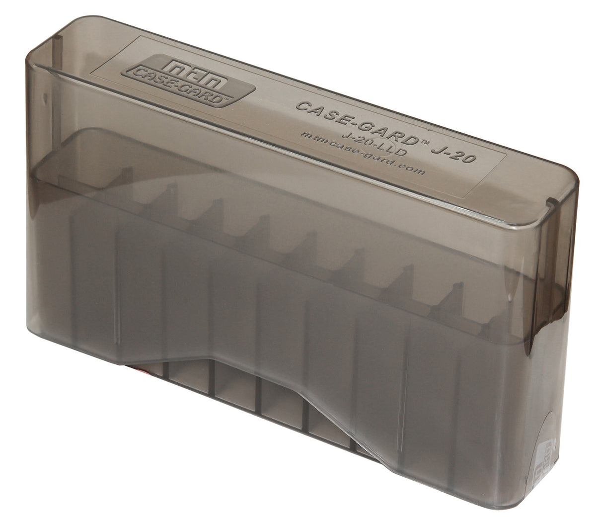 MTM Case-Gard J20LLD41 Slip-Top Ammo Box 338 Win Mag/7mm Clear Smoke Polypropylene 20 Rounds