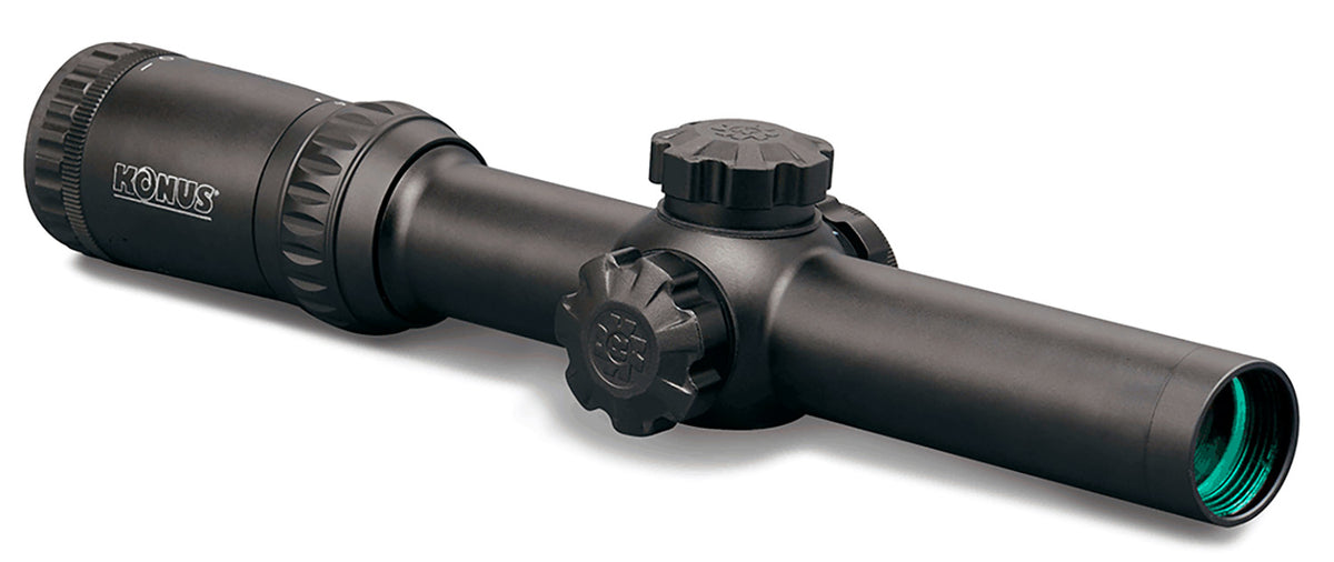 Konus KonusPro M-30 Riflescope Matte Black 1-4x24mm 30mm Tube Dual Illuminated Blue/Red Circle Dot Reticle