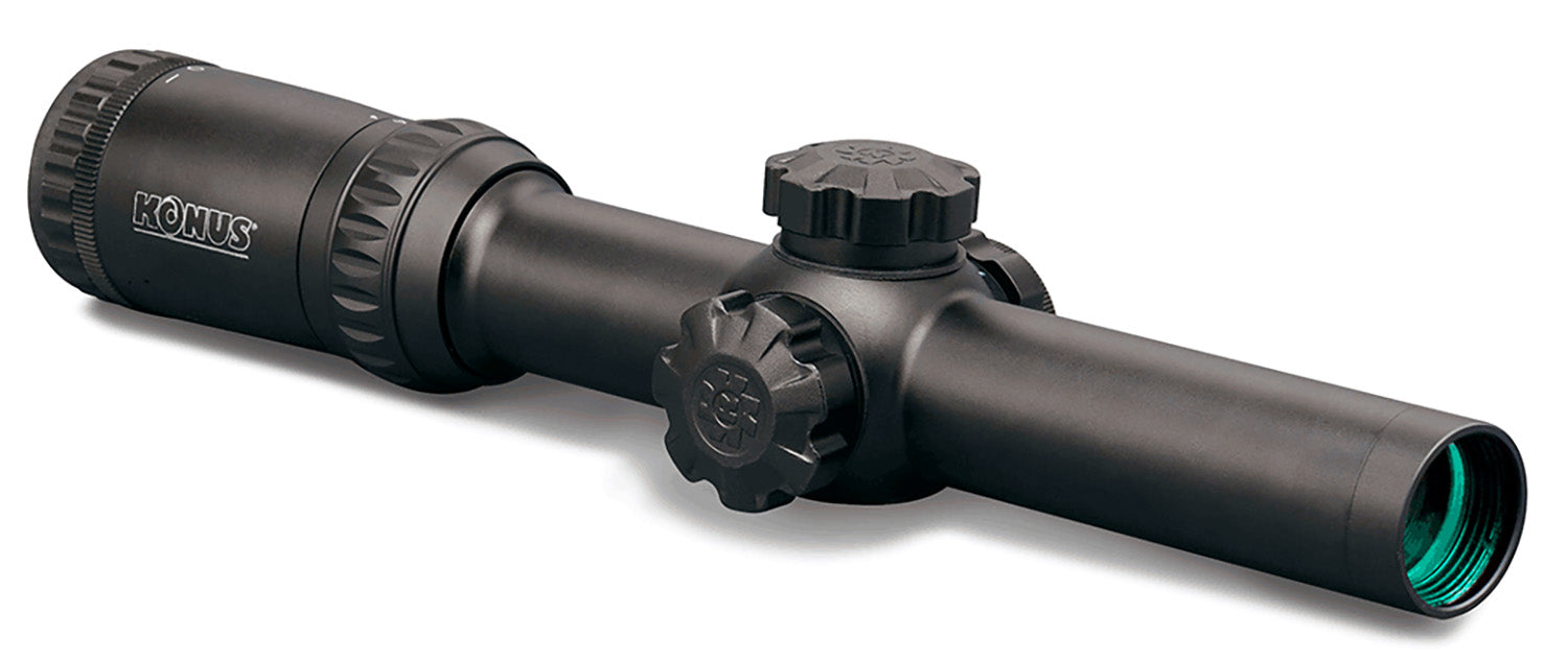 Konus KonusPro M-30 Riflescope Matte Black 1-4x24mm 30mm Tube Dual Illuminated Blue/Red Circle Dot Reticle