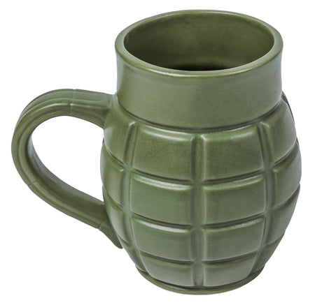 Caliber Gourmet CBGM1043 Green Ceramic Grenade Novelty Mug with Lid