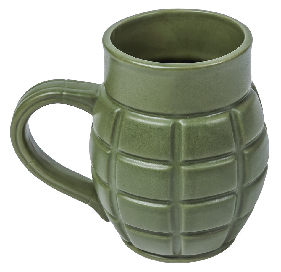 Caliber Gourmet CBGM1043 Green Ceramic Grenade Novelty Mug with Lid