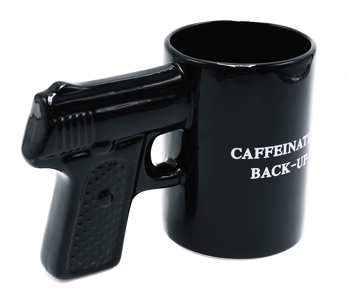 Caliber Gourmet CBGM1049 Black Ceramic Gun Mug Novelty Pistol Design