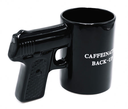 Caliber Gourmet CBGM1049 Black Ceramic Gun Mug Novelty Pistol Design