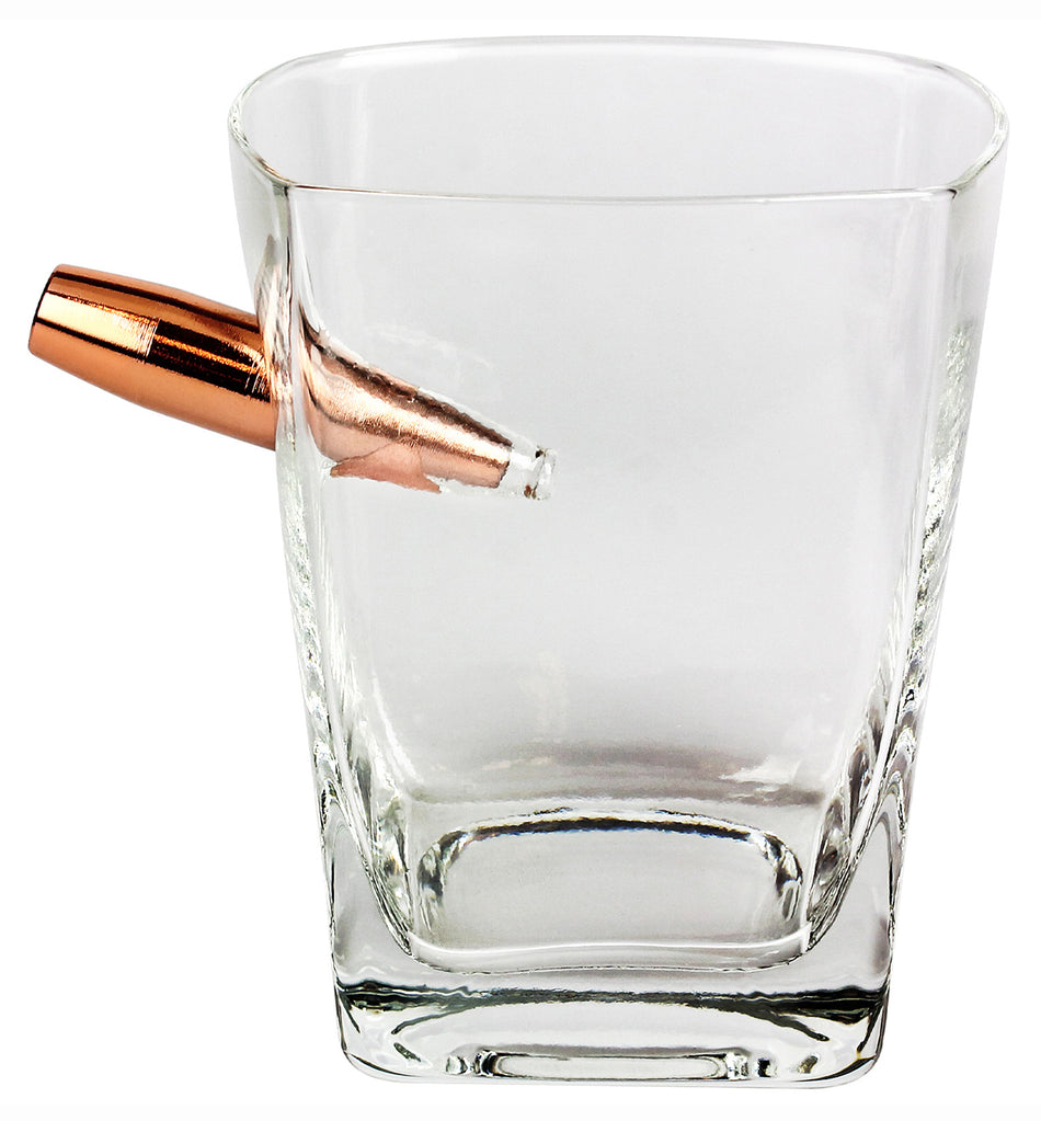 Caliber Gourmet CBGLMSWHISKEY Last Man Standing Bullet Whiskey Glass - Clear Glass