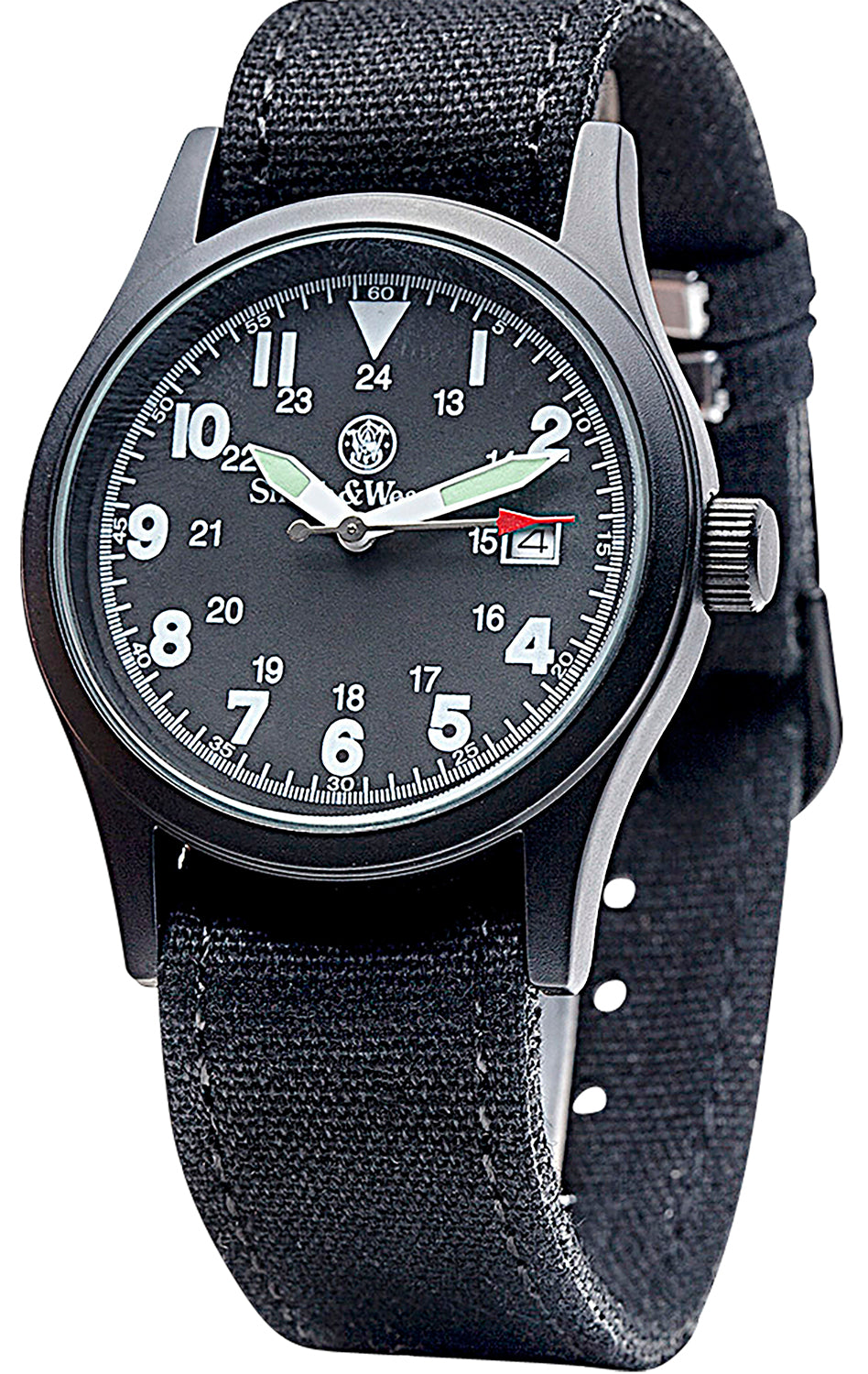 Smith & Wesson Military Watch Black Face with 3 Canvas Straps