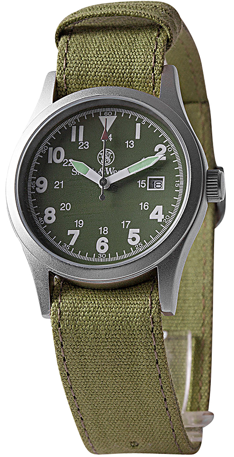 Smith & Wesson Military Watch Olive Drab Green with Canvas Straps