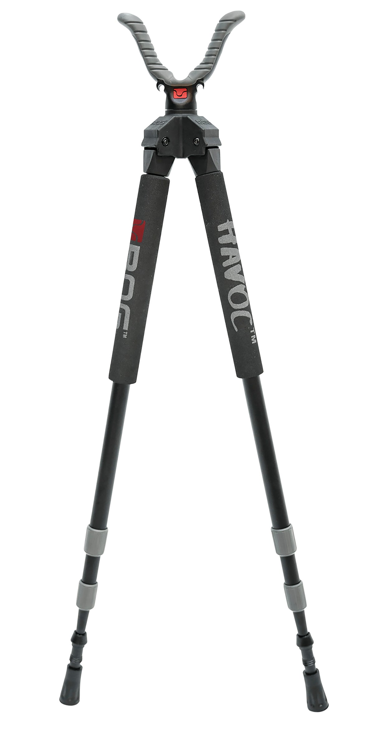 Bog-Pod 1100478 Havoc Bipod Black Aluminum with Foam Grip Rubber Feet 360 Pan 21-50 Inch