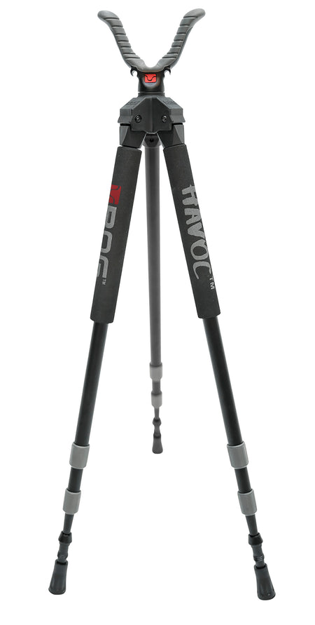 Bog-Pod 1100479 Havoc Tripod Black Aluminum Foam Grip Rubber Feet 360 Pan 22-50 Inch