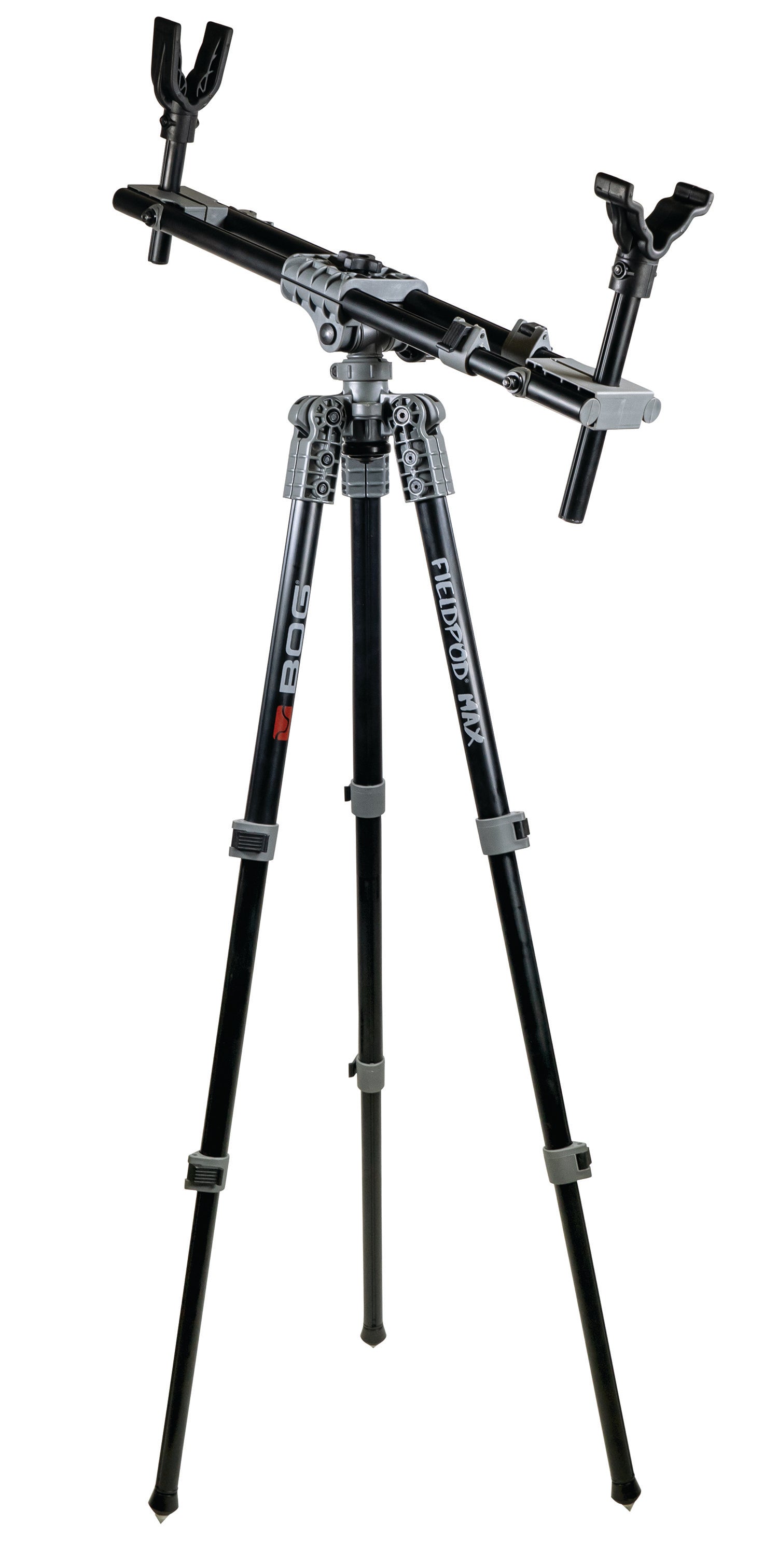 Bog-Pod 1100473 Fieldpod Max Tripod Black with Spike Feet Carry Strap Bubble Level 20-48 Inch