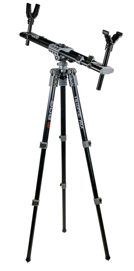 Bog-Pod 1100473 Fieldpod Max Tripod Black with Spike Feet Carry Strap Bubble Level 20-48 Inch