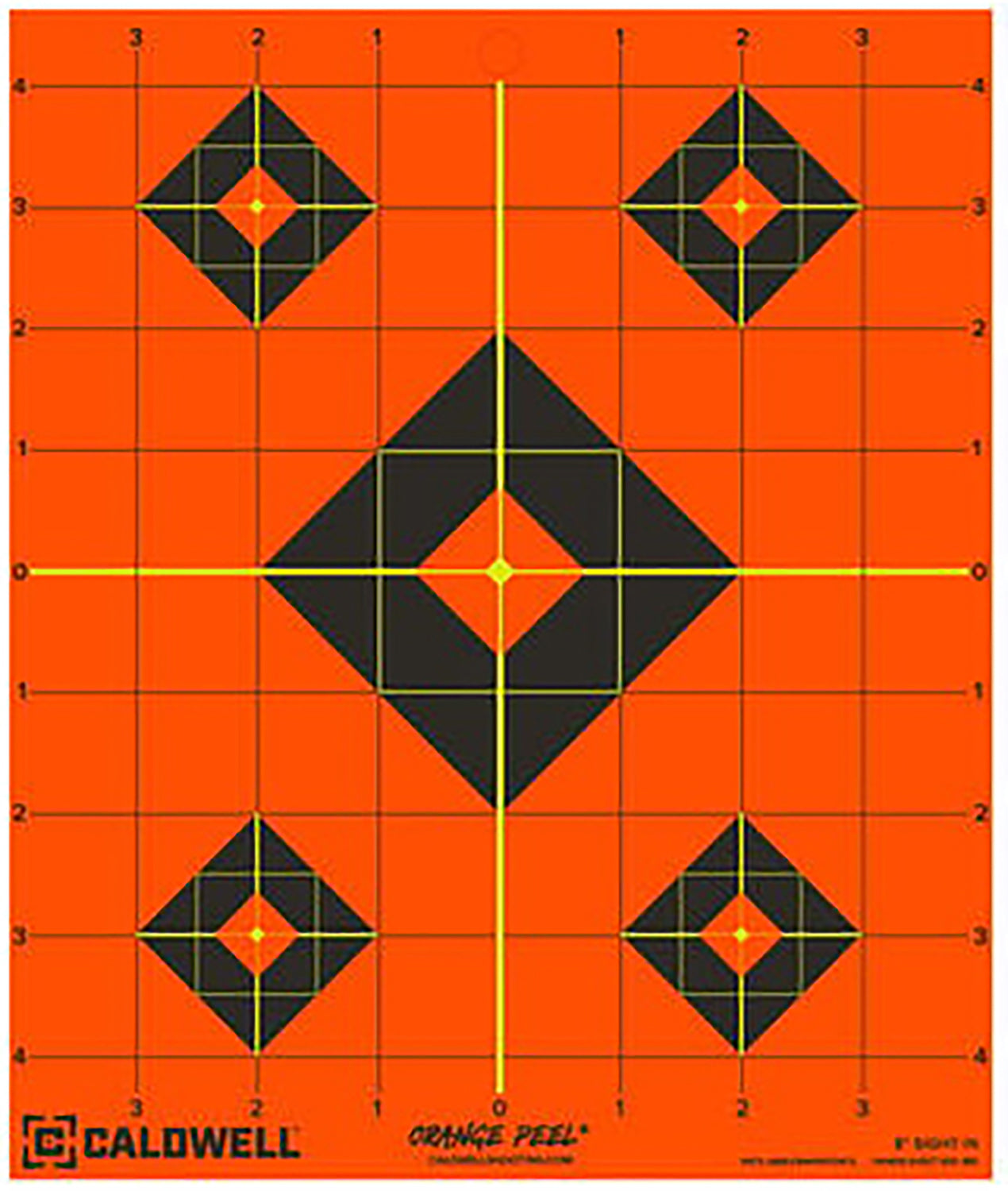 Caldwell 1166102 Orange Peel Self-Adhesive Reactive Paper Target 8" Diamond Black/Orange 5 Pack