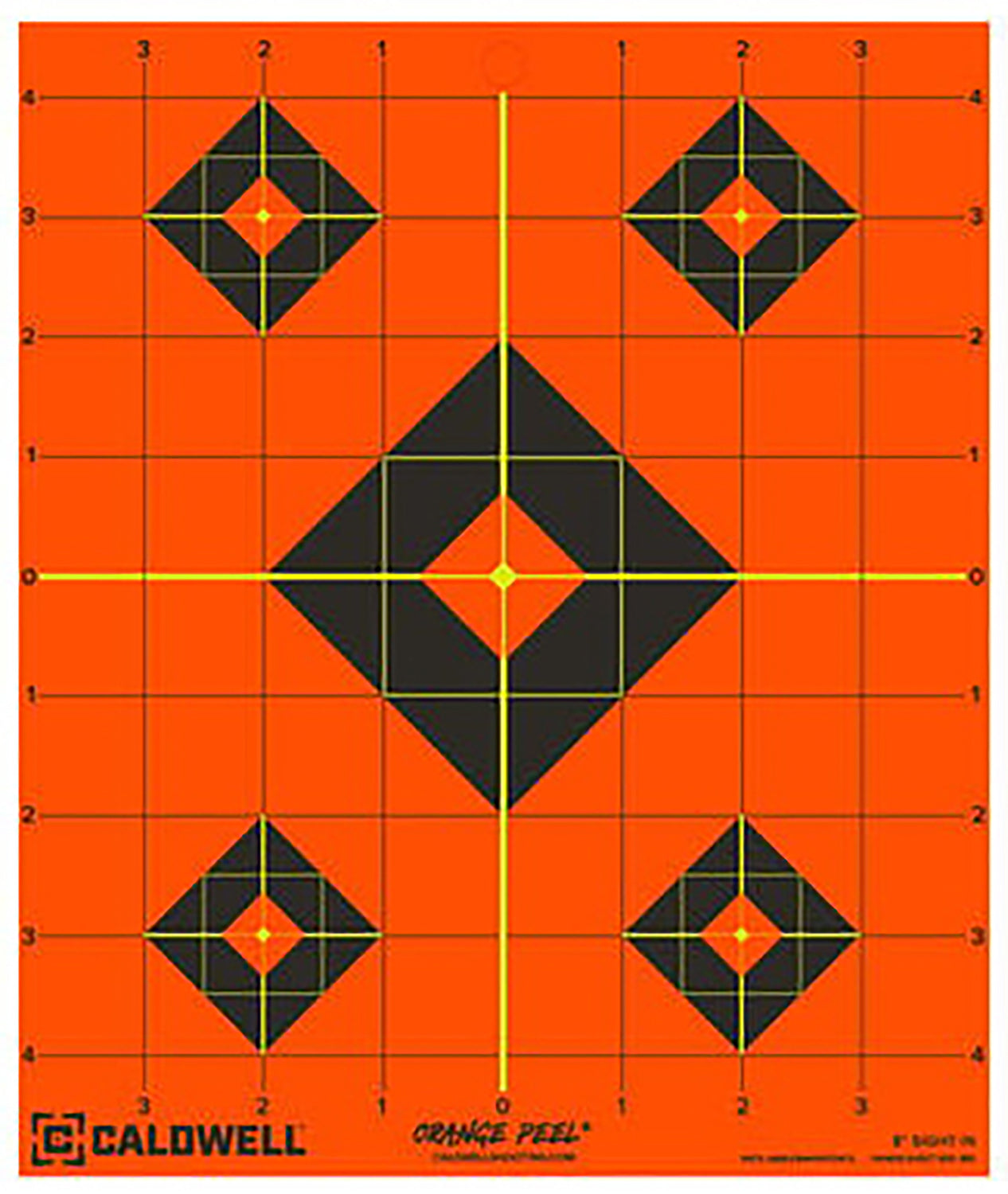 Caldwell 1166103 Orange Peel Self-Adhesive Reactive 8" Diamond Paper Target Black/Orange 25 Pack