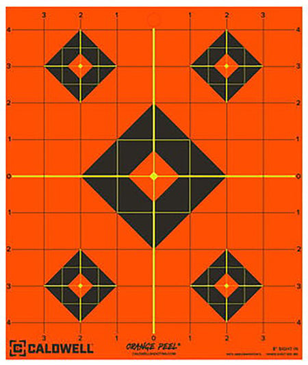 Caldwell 1166103 Orange Peel Self-Adhesive Reactive 8" Diamond Paper Target Black/Orange 25 Pack