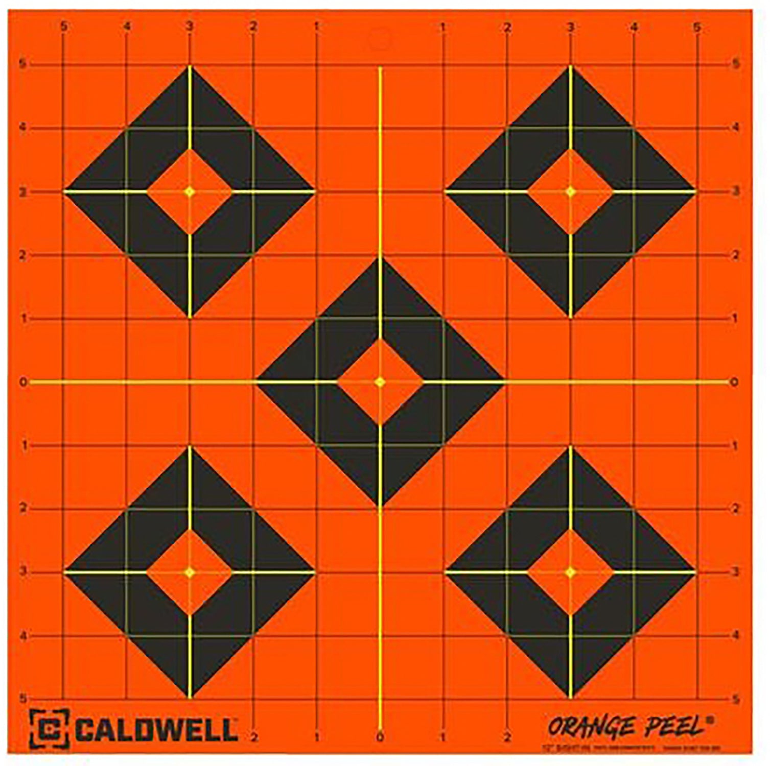 Caldwell 1166104 Orange Peel Self-Adhesive Reactive 12" Diamond Paper Target Black/Orange 5 Pack