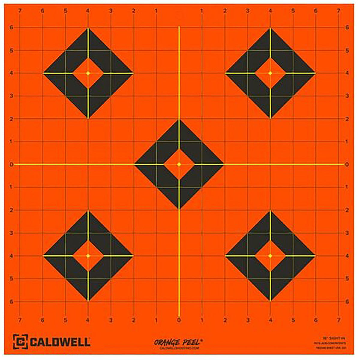 Caldwell 1166106 Orange Peel Self-Adhesive Reactive 16" Diamond Paper Target Black/Orange 5 Sheets