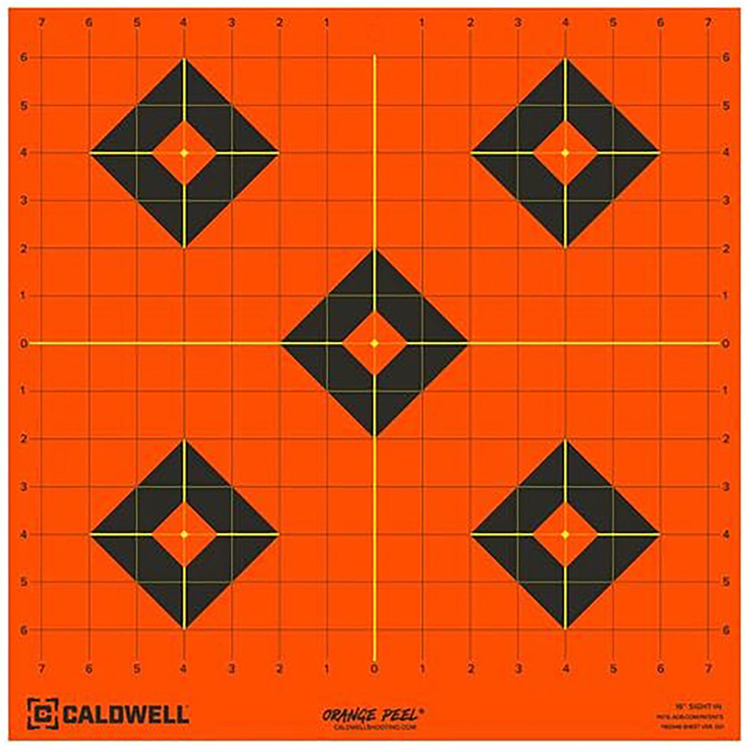 Caldwell 1166106 Orange Peel Self-Adhesive Reactive 16" Diamond Paper Target Black/Orange 5 Sheets