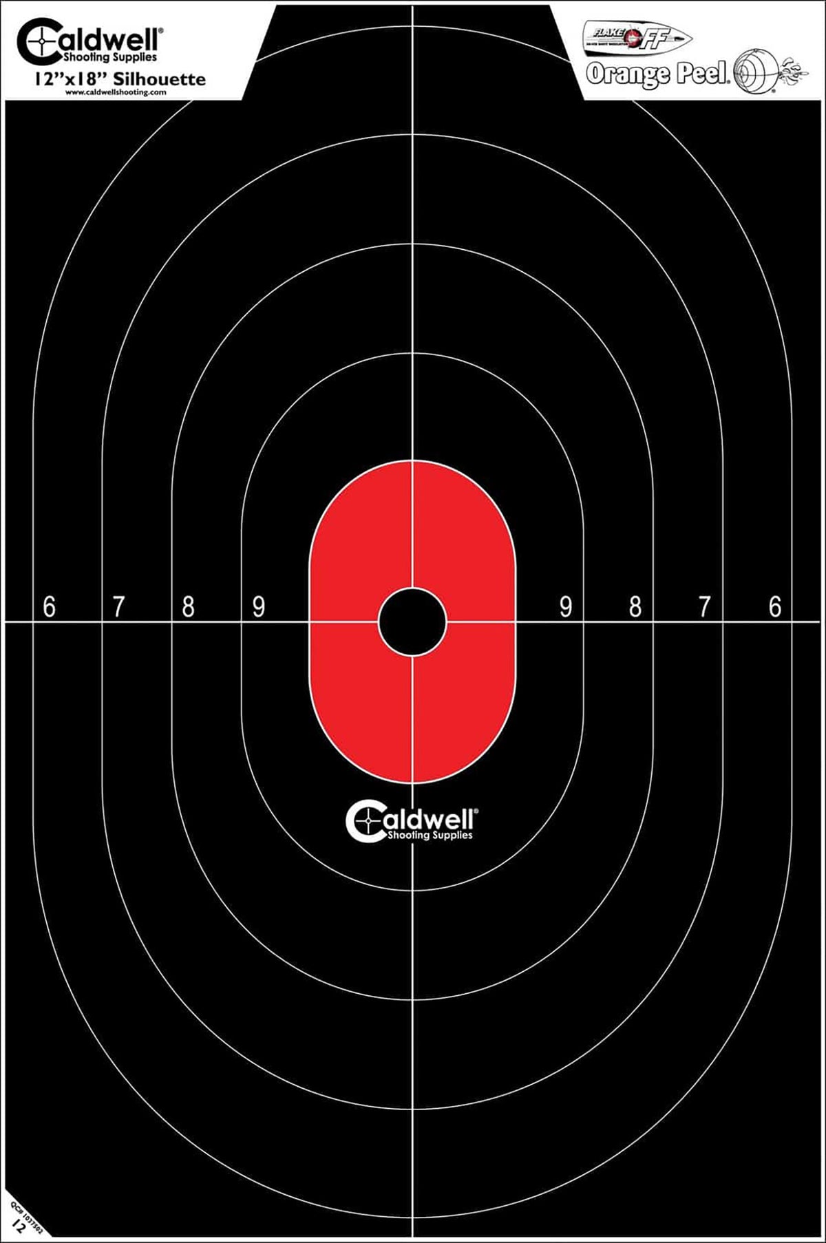 Caldwell 1175522 Center Mass Silhouette Defensive Shooting Target Paper Black/Red 8 Pack