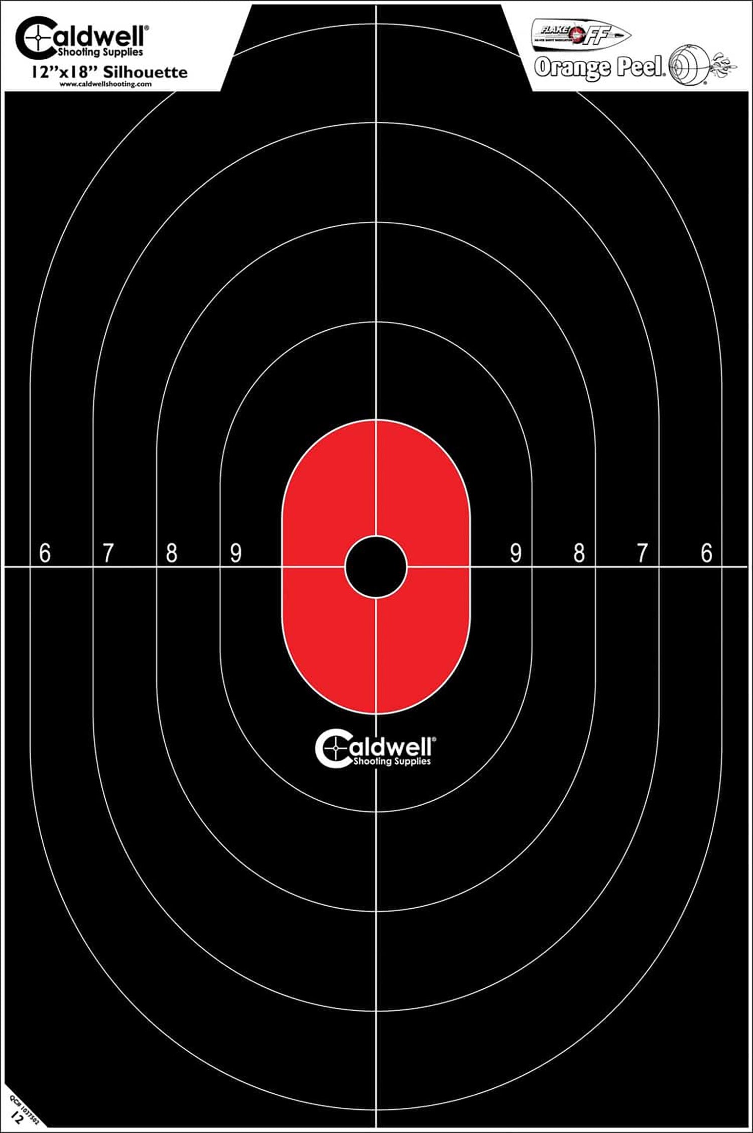 Caldwell 1175522 Center Mass Silhouette Defensive Shooting Target Paper Black/Red 8 Pack