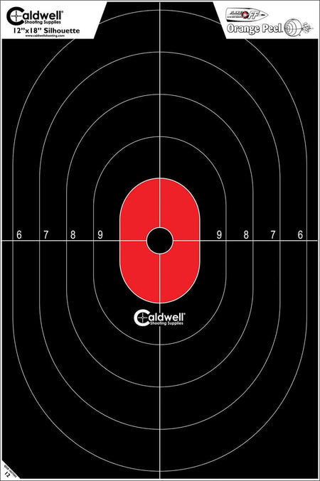 Caldwell 1175522 Center Mass Silhouette Defensive Shooting Target Paper Black/Red 8 Pack