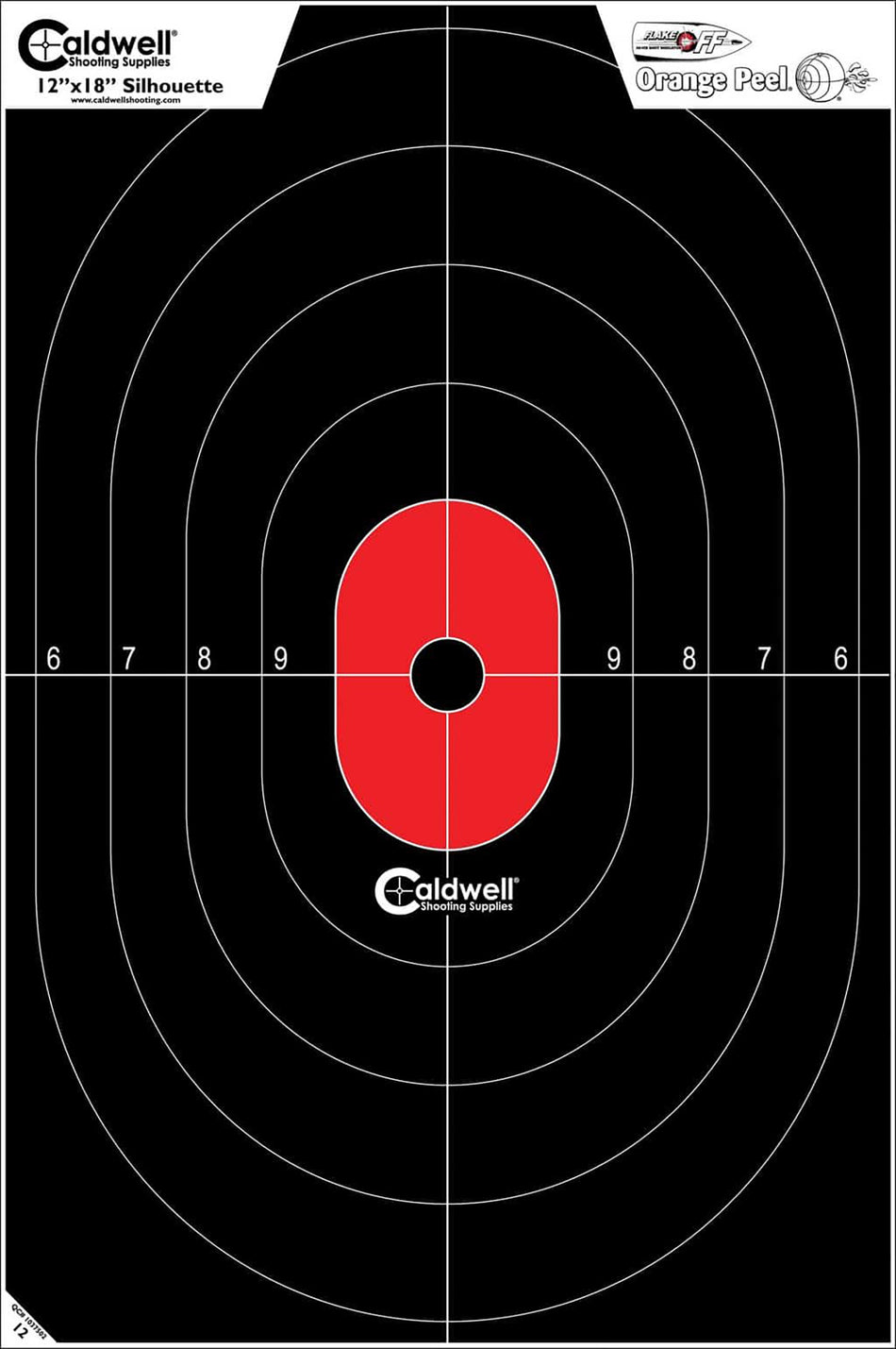 Caldwell 1175522 Center Mass Silhouette Defensive Shooting Target Paper Black/Red 8 Pack