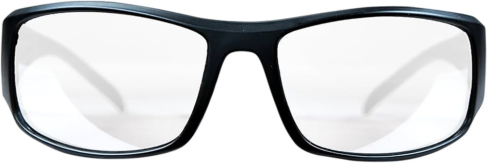 M&P Accessories Thunderbolt Full Frame Shooting Glasses Clear Mirror Lens Black Frame