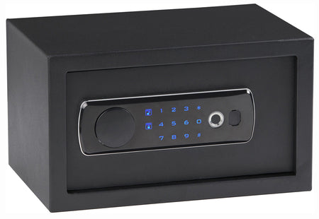 Bulldog BD5010 Duo Digital Keypad & Biometric Key Entry Black Powder Coat Steel Pistol Vault Holds 1 Handgun