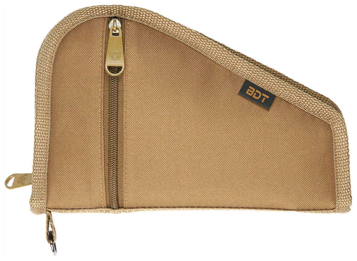 Bulldog BDT620T Deluxe Pistol Case 12"x6" Tan Water-Resistant Nylon with Pocket and Sleeve