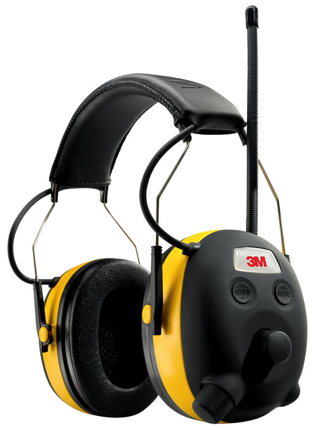 Peltor WorkTunes Hearing Protector with AM/FM Radio 24 dB NRR Over-the-Head Yellow/Black