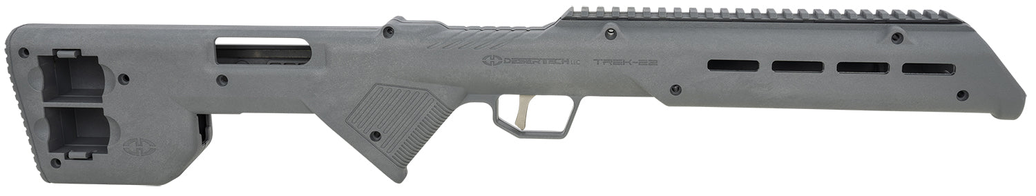 Desert Tech Trek-22 Rifle Chassis Gray Fixed Bullpup Glass-Reinforced Polymer Fits Ruger 10/22 26.75" OAL