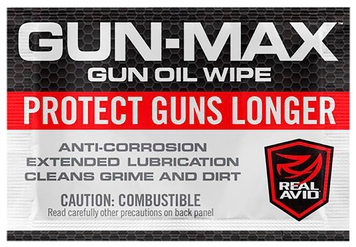 Real Avid Gun-Max Gun Oil Wipes 25 Count Pre-Saturated Anti-Corrosion
