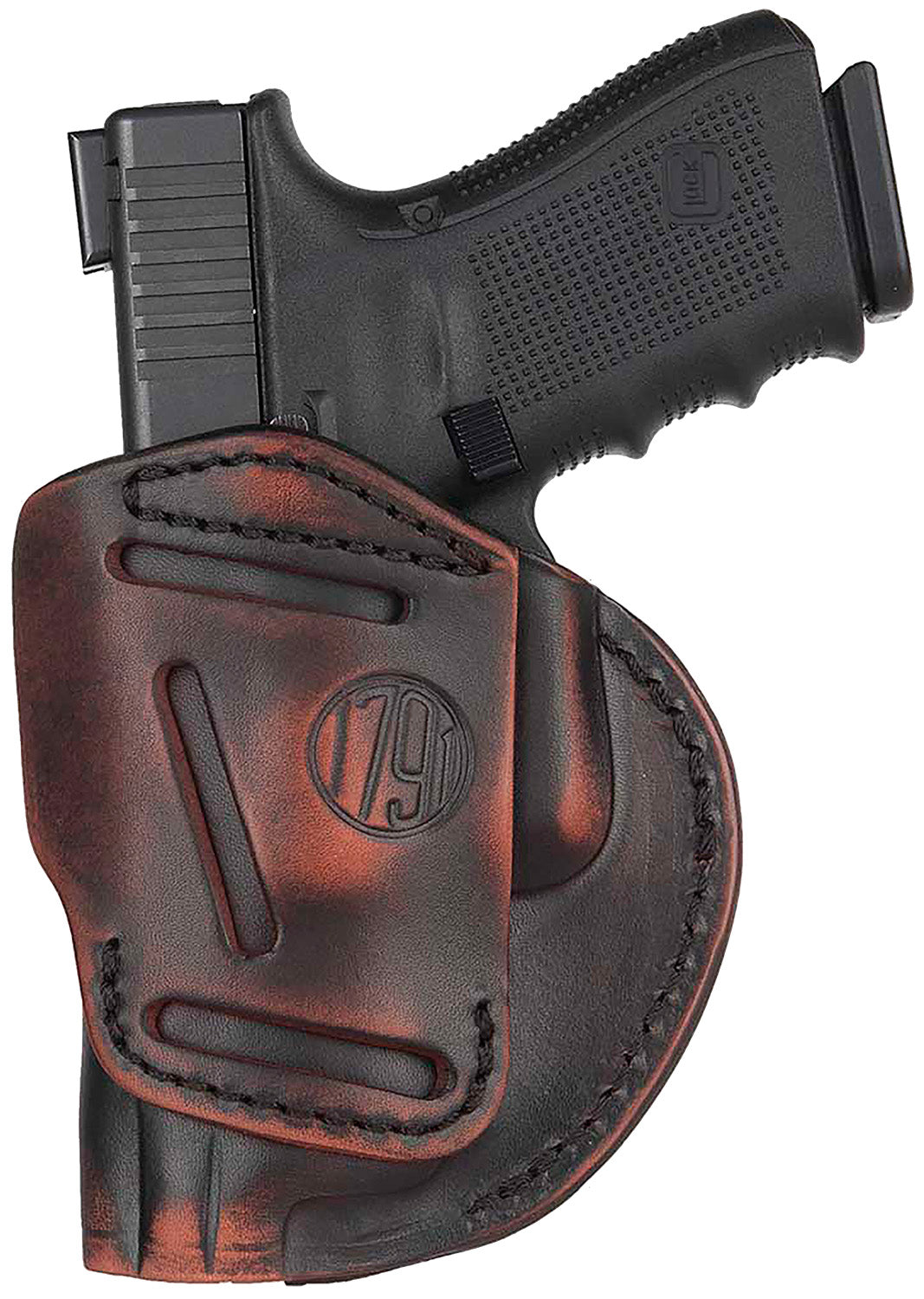 1791 Gunleather 4WH Size 05 4-Way IWB/OWB Vintage Leather Belt Clip Holster - Right Hand, Fits Glock 17/Springfield XD/S&W M&P/HK VP9