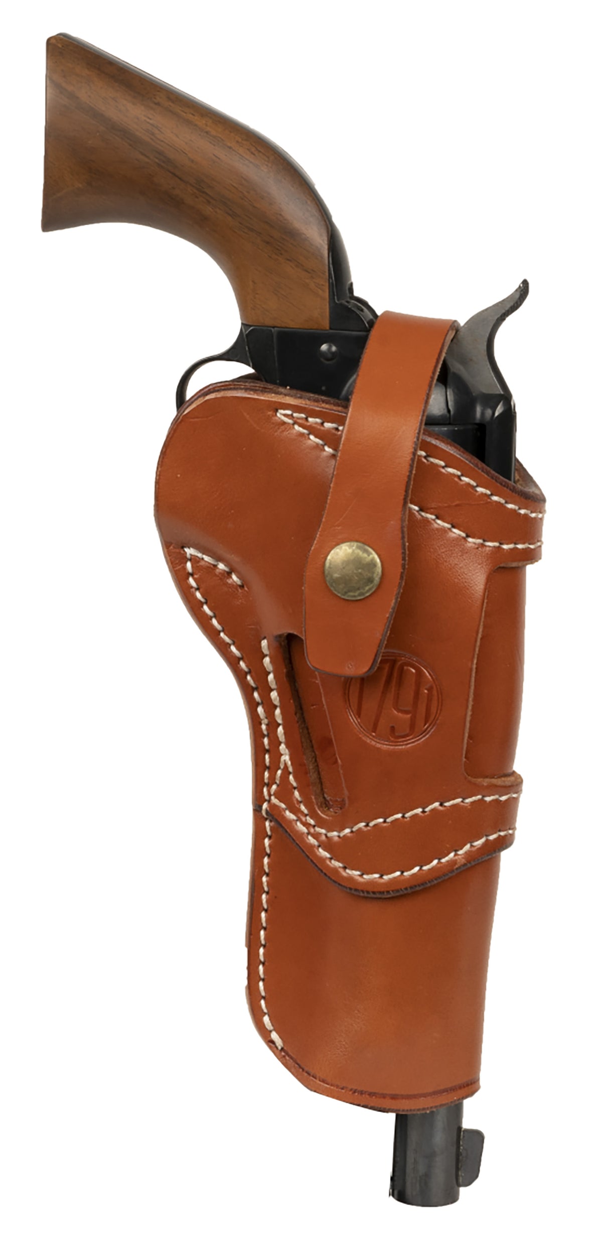 1791 Gunleather RVH5.5 Single Action OWB 5.5" Classic Brown Leather Belt Loop Holster - Ambidextrous, Fits Ruger Wrangler/Colt SSA