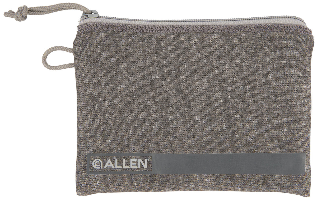 Allen 3625 Gray Compact Pistol Pouch Polyester with Lockable Zippers & Fleece Lining 5"x7" Interior